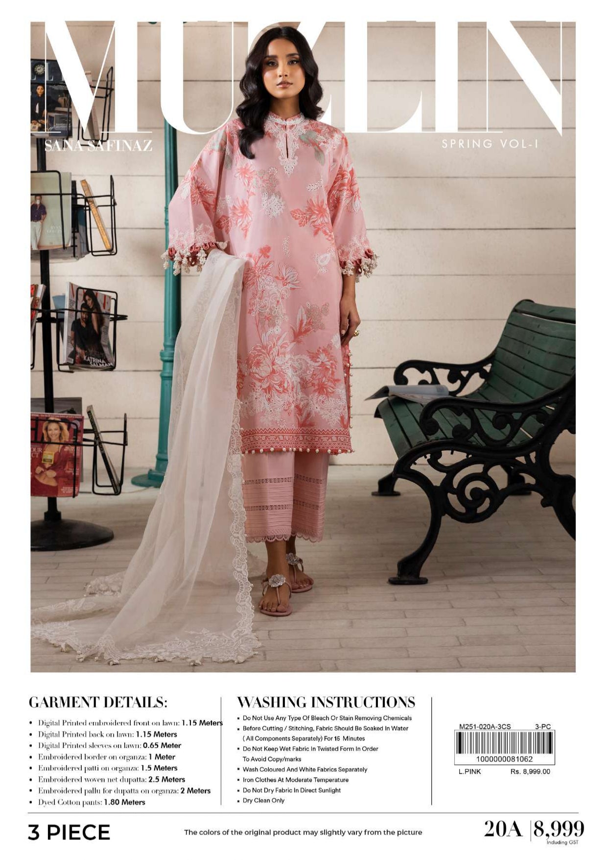 Sana Safinaz Muzlin Spring Vol 1 2024 3 Pcs 20A