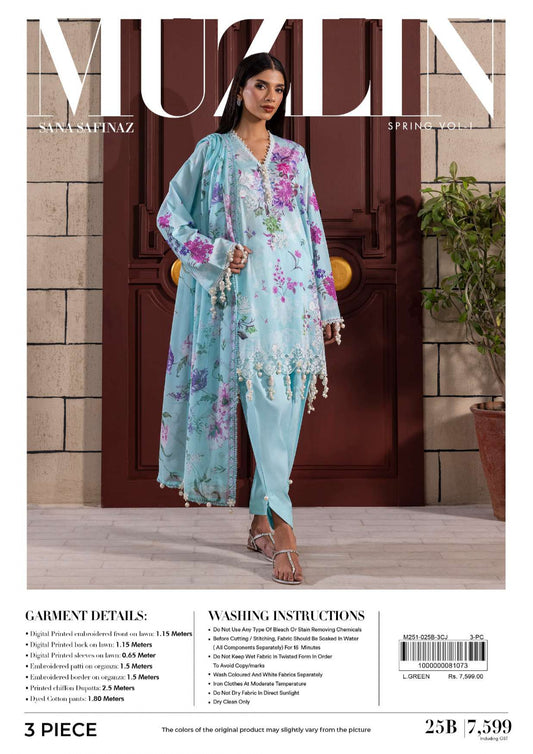 Sana Safinaz Muzlin Spring Vol 1 2024 3 Pcs 25B