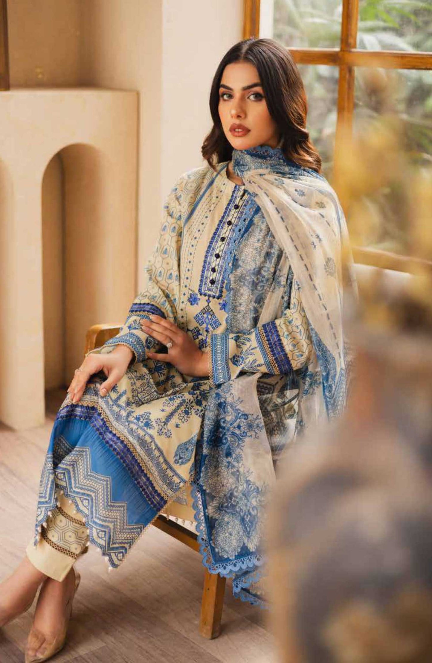 Freesia Zen Embroidered Lawn Collection 2025 NAJIDA