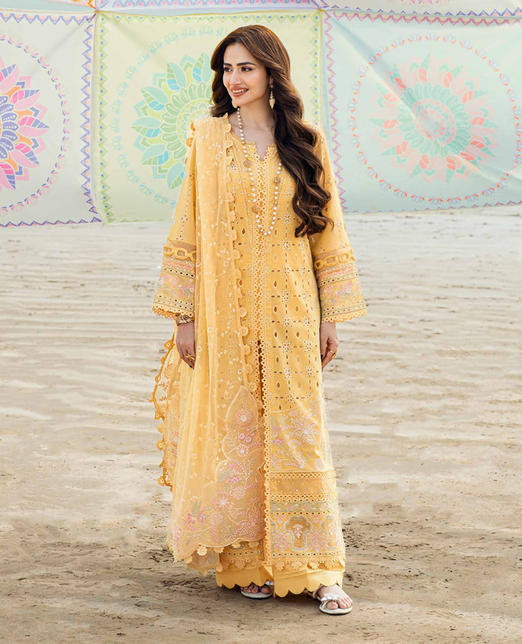 Nureh Khuwab Embroidered Swiss Lawn Unstitched 3 Piece Suit NE-144 A