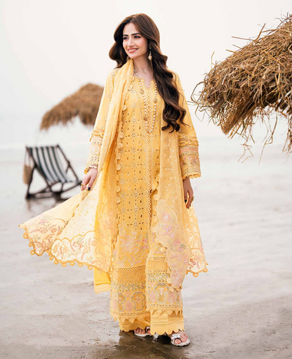 Nureh Khuwab Embroidered Swiss Lawn Unstitched 3 Piece Suit NE-144 A