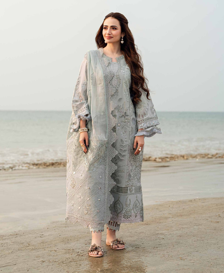 Nureh Khuwab Embroidered Swiss Lawn Unstitched 3 Piece Suit NE-145