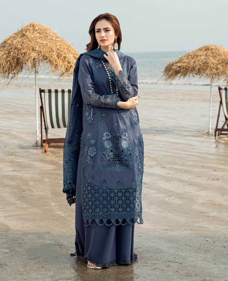 Nureh Khuwab Embroidered Swiss Lawn Unstitched 3 Piece Suit NE-146