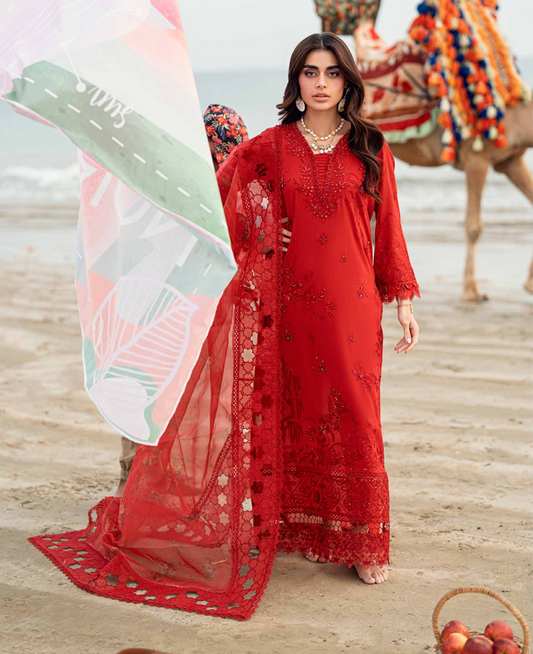 Nureh Khuwab Embroidered Swiss Lawn Unstitched 3 Piece Suit NE-147