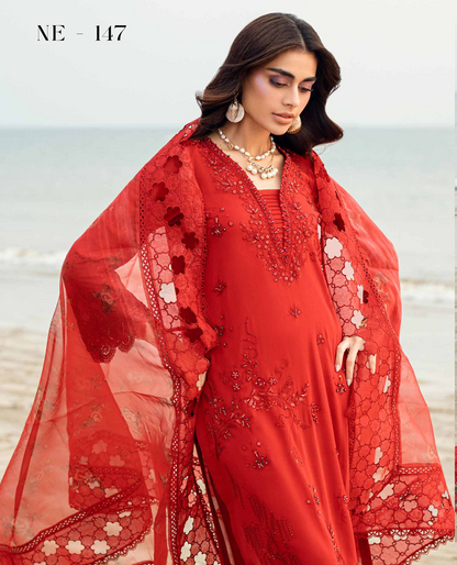 Nureh Khuwab Embroidered Swiss Lawn Unstitched 3 Piece Suit NE-147