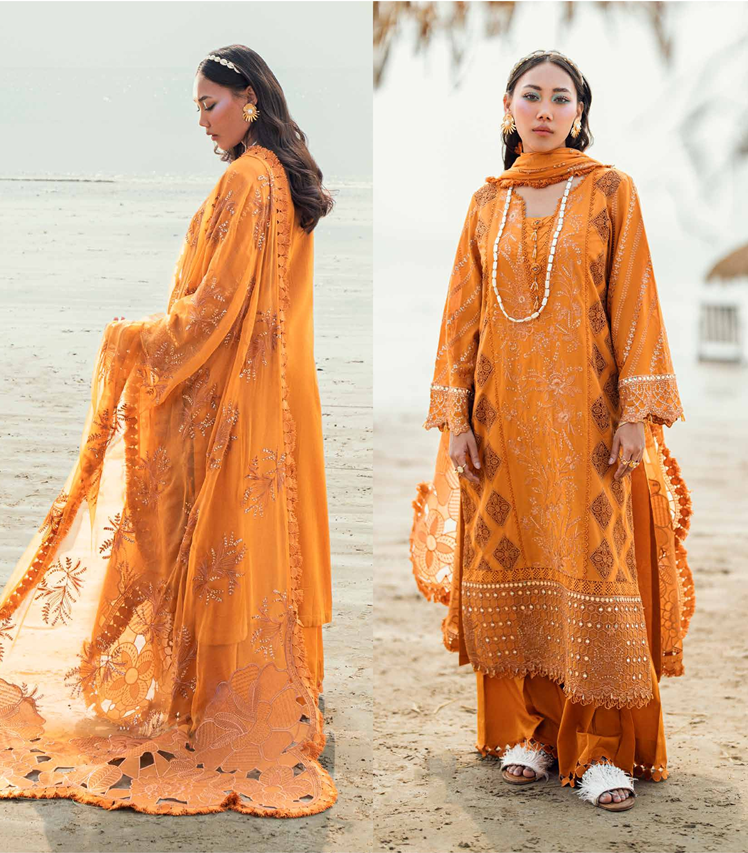 Nureh Khuwab Embroidered Swiss Lawn Unstitched 3 Piece Suit NE-149