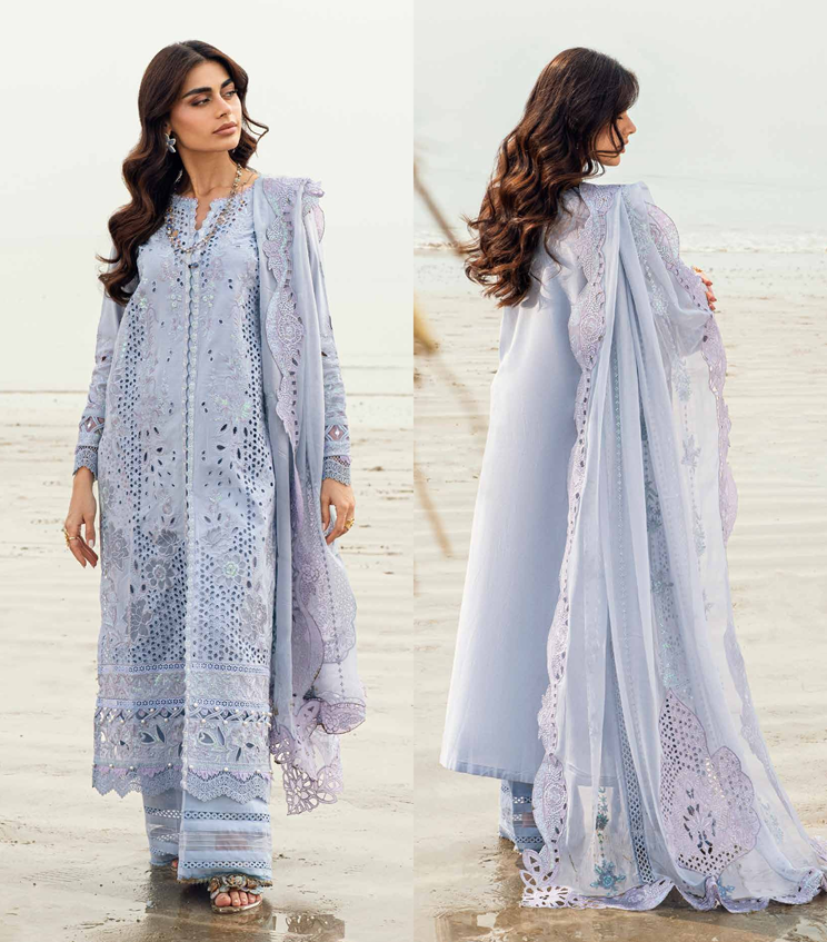 Nureh Khuwab Embroidered Swiss Lawn Unstitched 3 Piece Suit NE-150 A