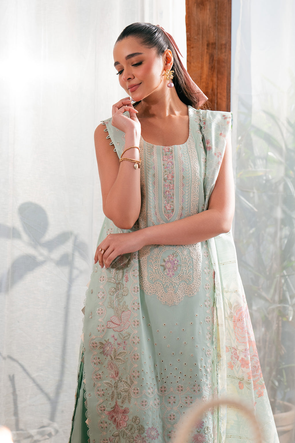 Neeshay Symphony Luxury Lawn 2024 - Minty