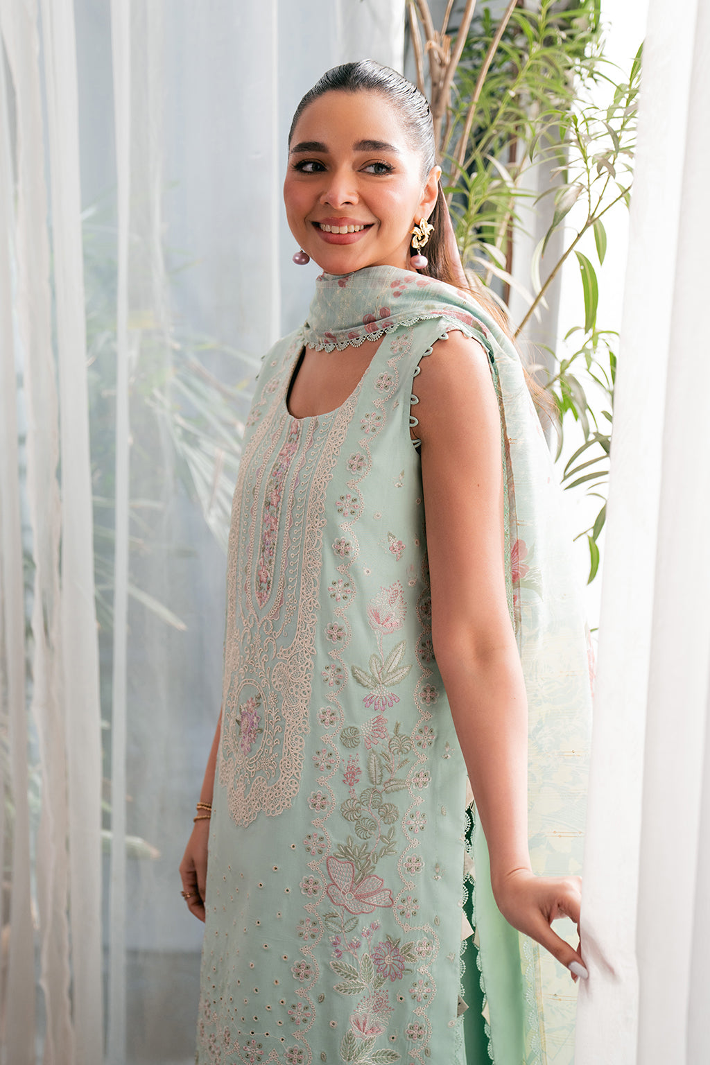 Neeshay Symphony Luxury Lawn 2024 - Minty