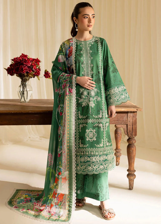 Leila by Mahnur Embroidered Summer Lawn Suits Unstitched 3 Piece - Verdant