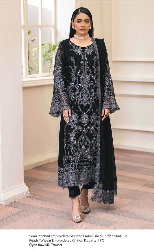 Za Raisham Chiffon Semi-Stitched Collection - 033