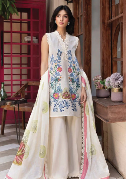 Full-length front studio look of M Basic by Elaheh Volume 4 unstitched collection code MB-ELHV4-07 casual summer suit.
