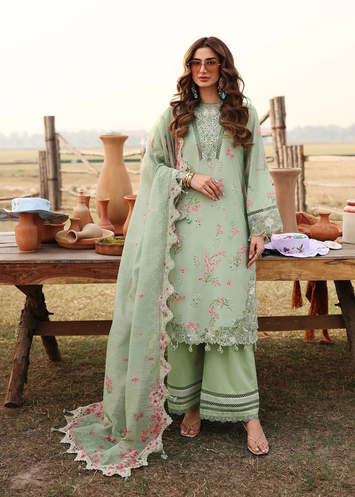 SARDINIA FESTIVE LUXURY LAWN UNSTITCHED'26| Willow