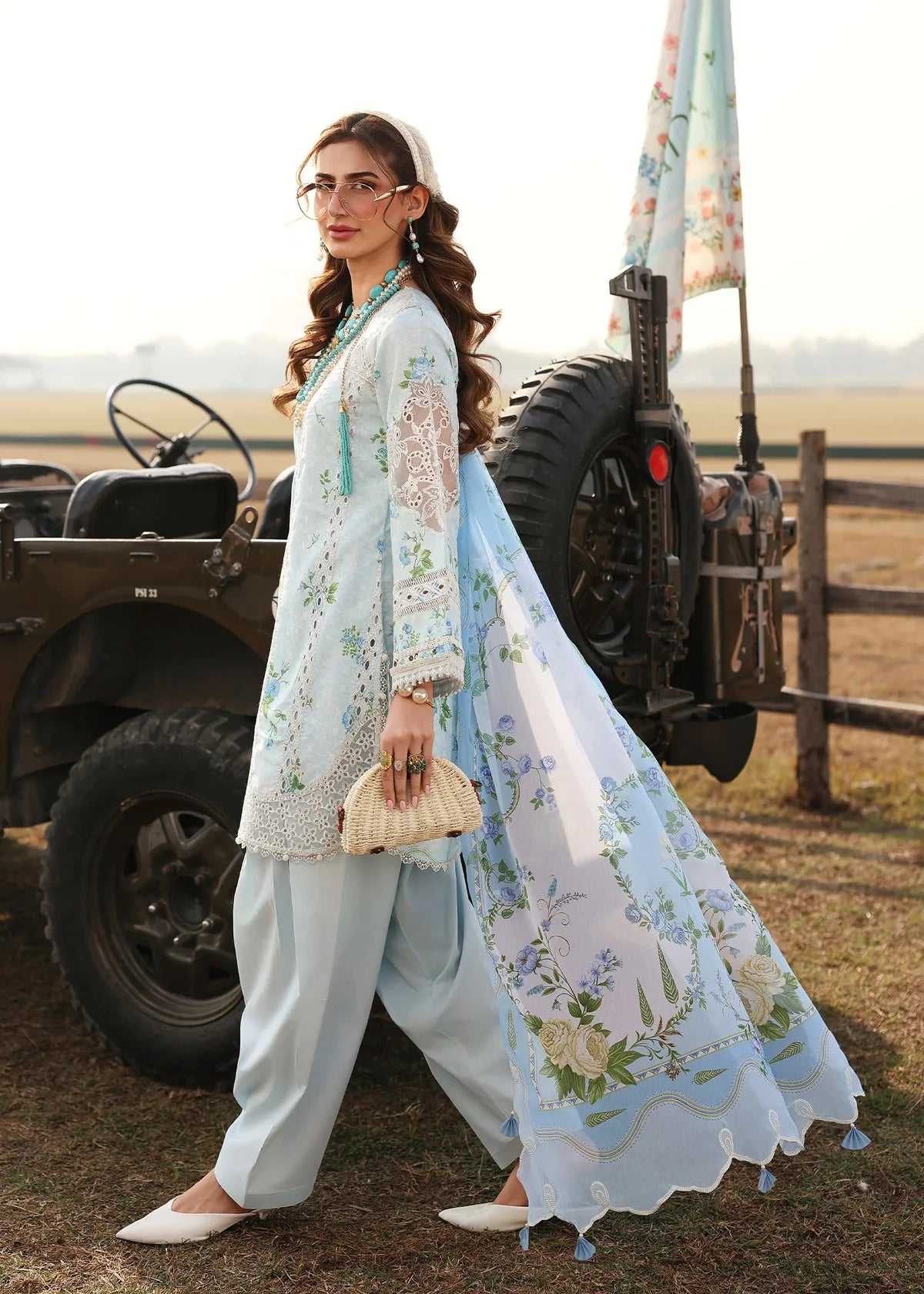 SARDINIA FESTIVE LUXURY LAWN UNSTITCHED'26| Sky Bells
