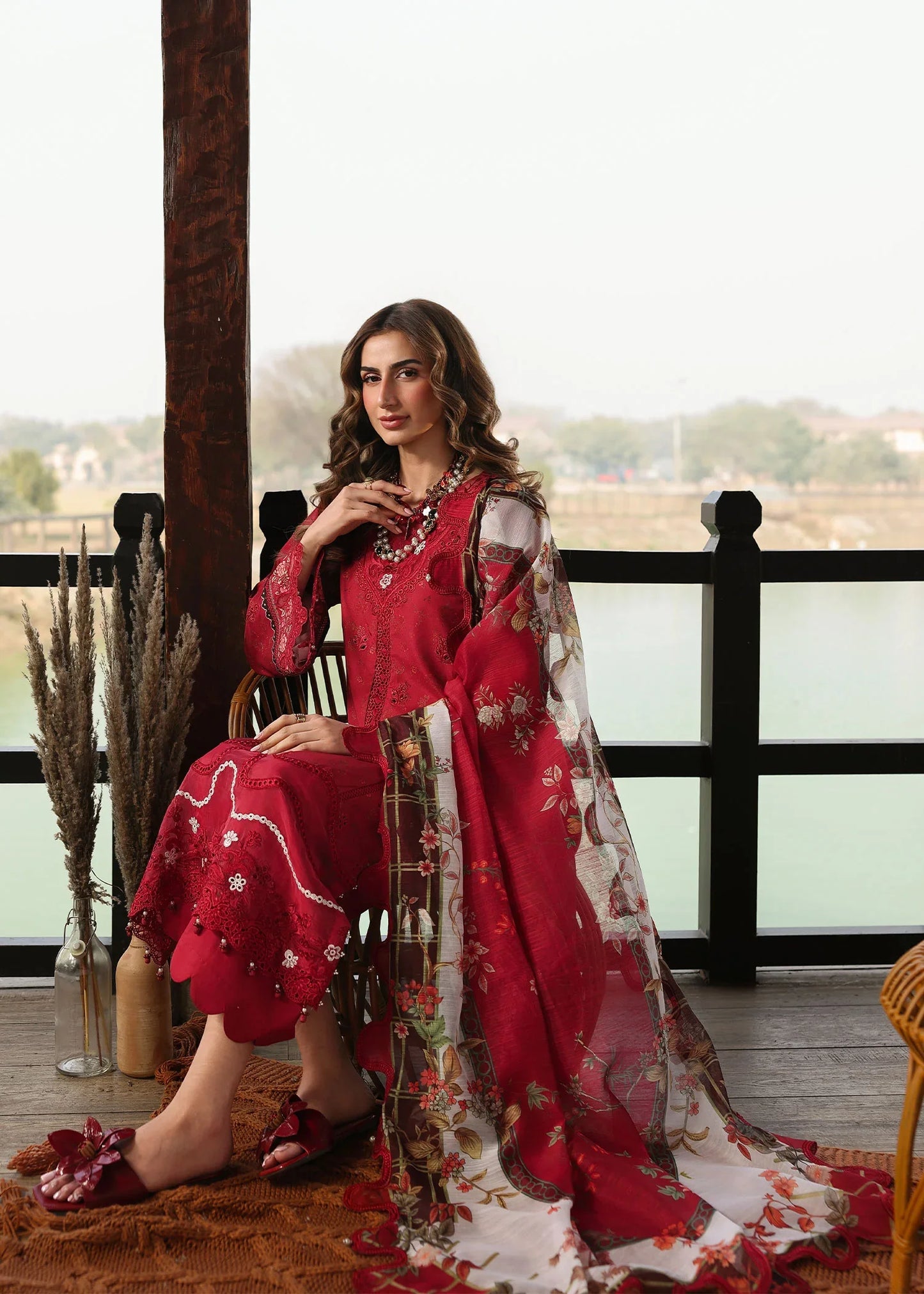 SARDINIA FESTIVE LUXURY LAWN UNSTITCHED'26| Poppy