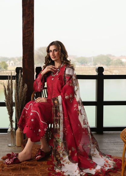 SARDINIA FESTIVE LUXURY LAWN UNSTITCHED'26| Poppy