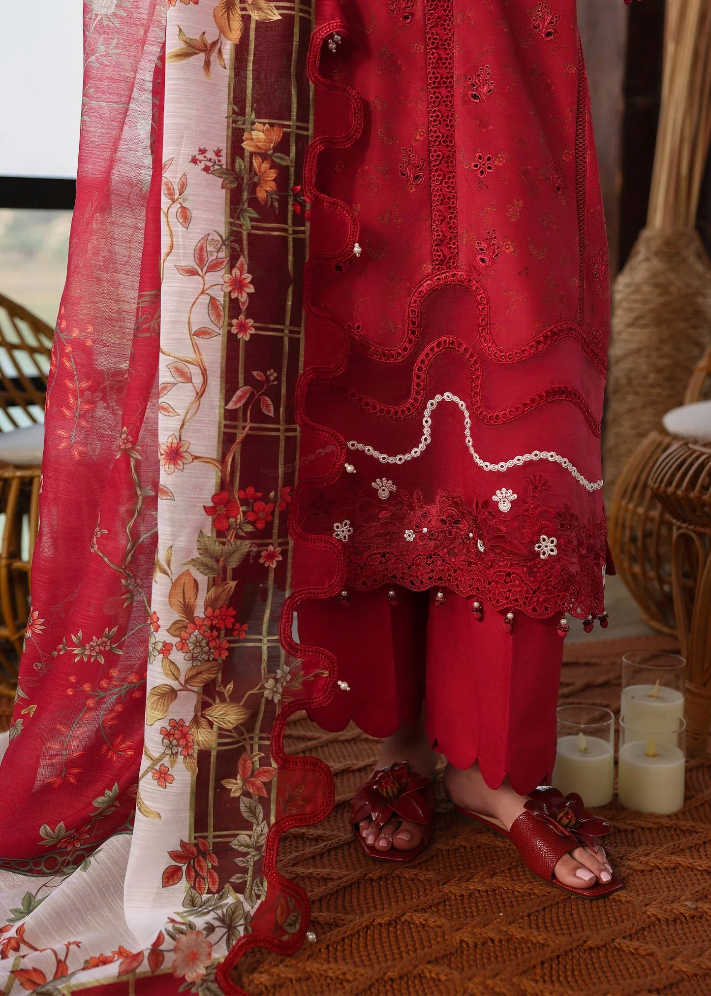 SARDINIA FESTIVE LUXURY LAWN UNSTITCHED'26| Poppy