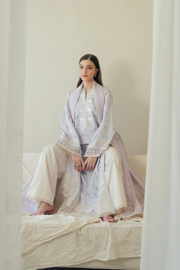 AFROZEH DAYBREAK PRINTKARI UNSTITCHED'26| DOVEMIST