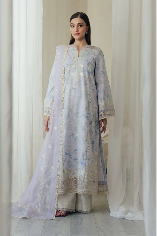 AFROZEH DAYBREAK PRINTKARI UNSTITCHED'26| DOVEMIST